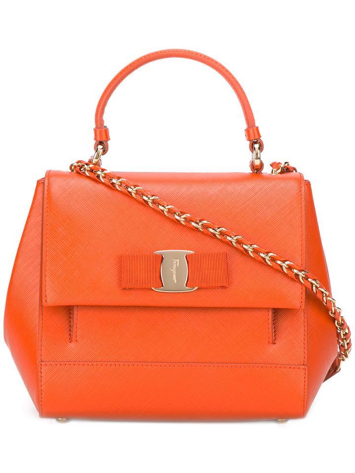 Salvatore Ferragamo - Carrie Crossbody Bag - Women - Leather - One Size, Women's, Yellow/orange, Leather