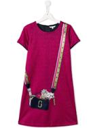 Little Marc Jacobs Bag Print Metallic Dress - Pink