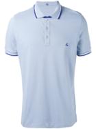 Fay Logo Embroidered Polo Shirt, Men's, Size: Xl, Blue, Cotton/spandex/elastane