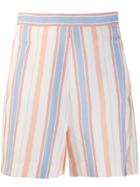 Noon By Noor Striped Smokey Shorts - White