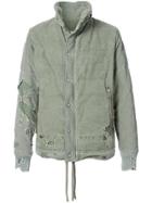 Greg Lauren Destroyed Tent Puffer Jacket - Green