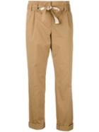 Dorothee Schumacher - Belted Straight Trousers - Women - Cotton/polyester/spandex/elastane - 5, Brown, Cotton/polyester/spandex/elastane