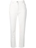 Etro Embroidered Cropped Jeans - White