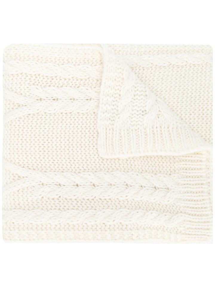 Moncler Cable Knit Scarf - White