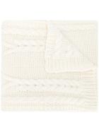 Moncler Cable Knit Scarf - White