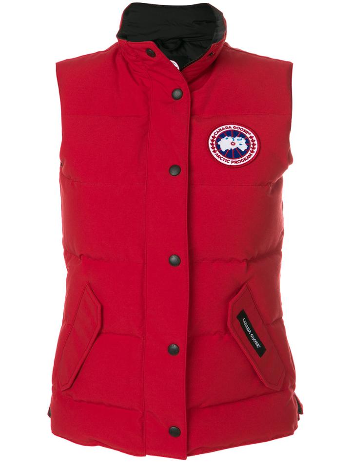 Canada Goose Logo Patch Padded Gilet - Red