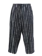 Yohji Yamamoto Cropped Striped Culottes - Grey
