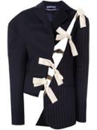 Jacquemus 'veste Coupee' Asymmetric Blazer, Women's, Size: 36, Blue, Wool/cotton/acetate/polyester