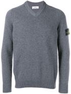 Stone Island V-neck Jumper - Grey