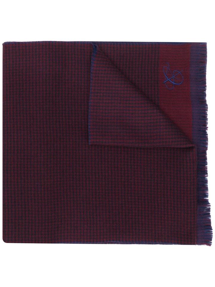 Canali Woven Checkered Scarf