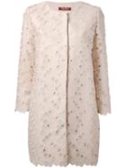 Max Mara Studio - Lace Detail Coat - Women - Cotton/polyester - 42, Pink/purple, Cotton/polyester