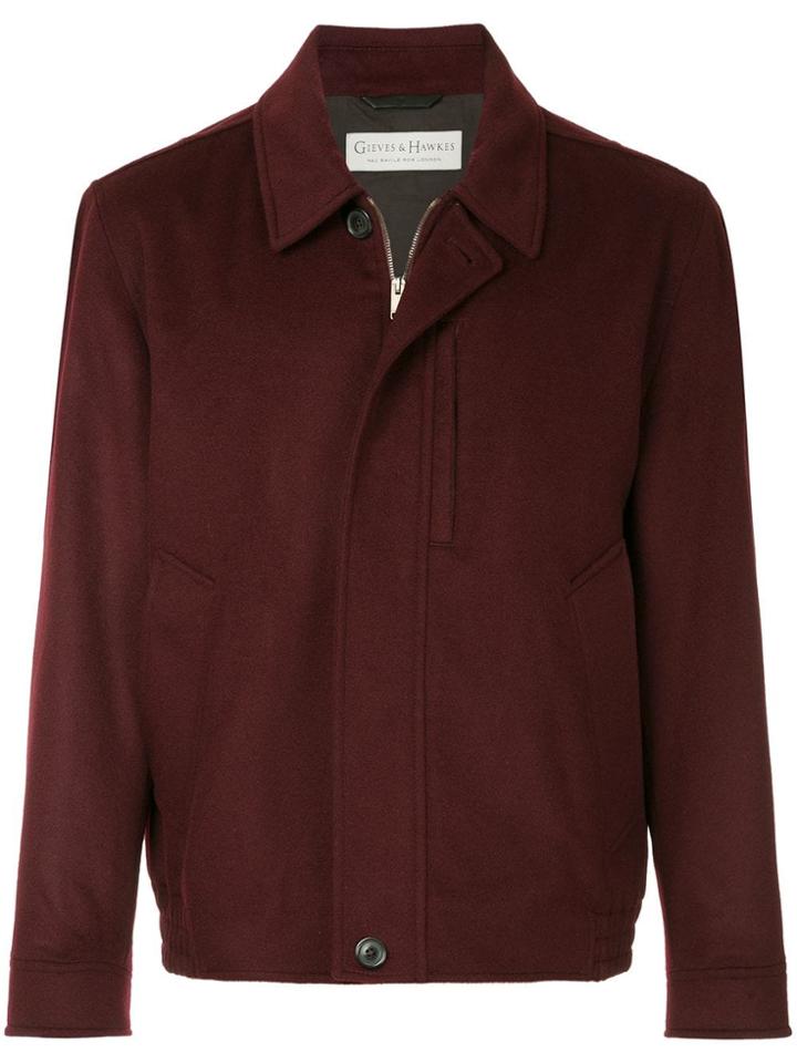 Gieves & Hawkes Boxy Shirt Jacket - Red