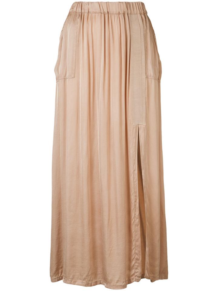 Raquel Allegra - Patch Pocket Maxi Skirt - Women - Cotton/viscose - 0, Nude/neutrals, Cotton/viscose