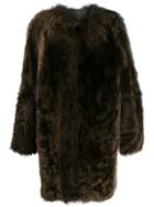 Sofie D'hoore Two-tone Faux-fur Coat - Brown