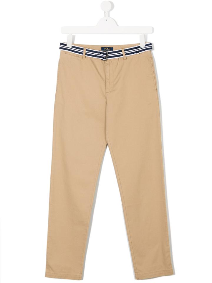 Ralph Lauren Kids Belted Chino Trousers - Nude & Neutrals