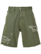 Just Cavalli Distressed Utility Shorts - Green