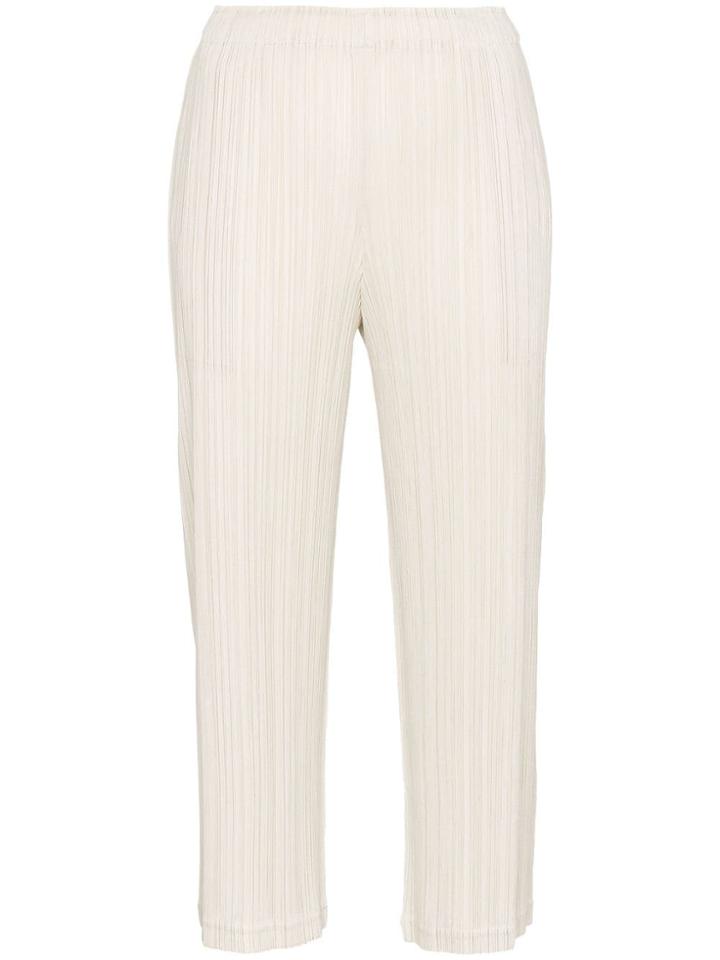 Pleats Please By Issey Miyake Pleats Trs Pltd Crpd - White