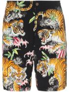 Wacko Maria Hawaiian Flower Tiger Print Shorts - Black