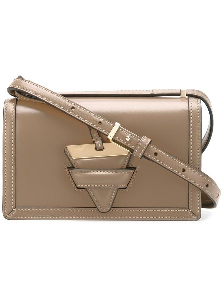 Loewe 'barcelona' Crossbody Bag, Women's, Brown, Calf Leather/sheep Skin/shearling