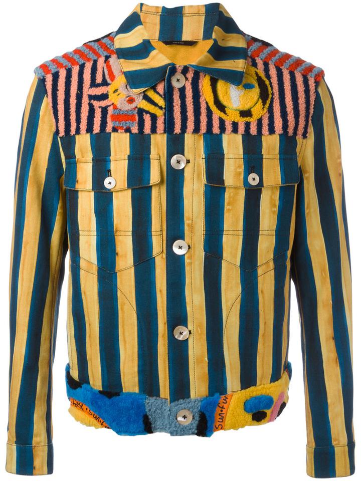 Fendi Striped Denim (blue) Jacket, Men's, Size: 50, Cotton