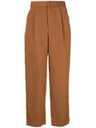 Ballsey High-waisted Loose Fit Trousers - Brown