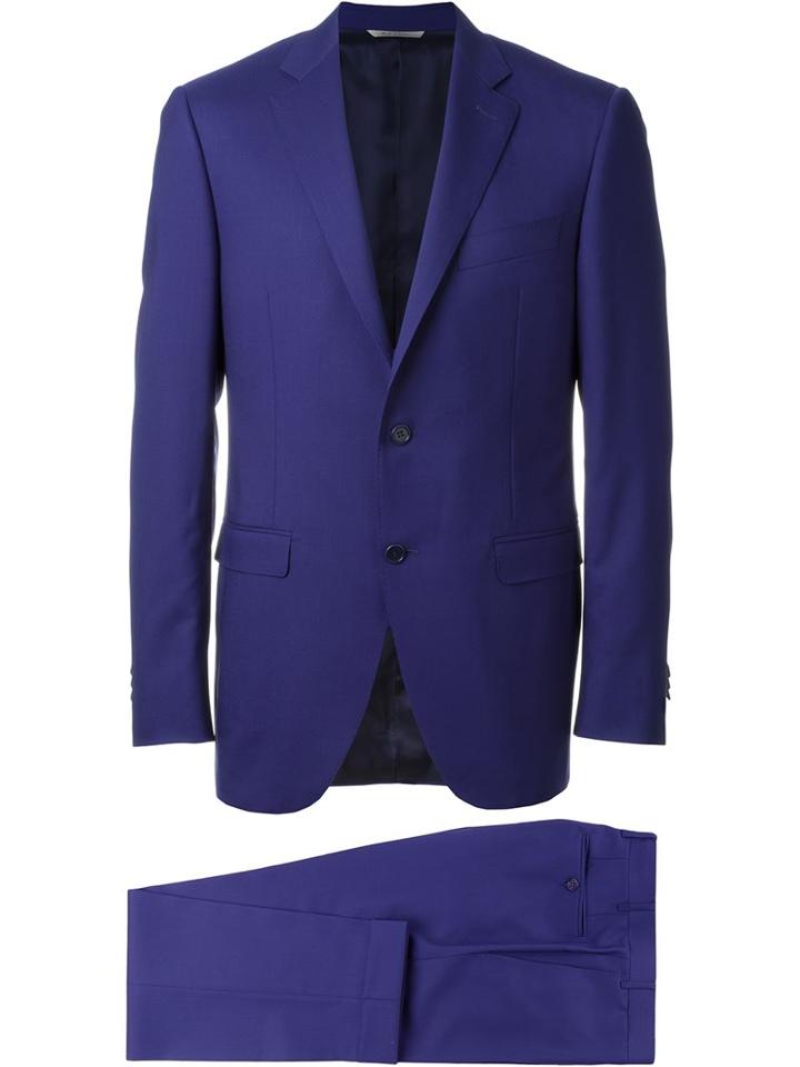 Canali Two Piece Suit, Men's, Size: 48, Blue, Cupro/wool