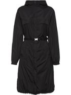 Prada Belted Hooded Raincoat - Black