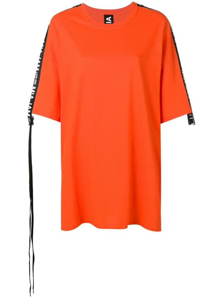 Mia-iam Logo Strap T-shirt Dress - Orange