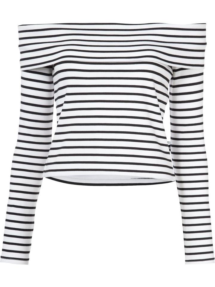 Derek Lam 10 Crosby Off-shoulder Striped Top