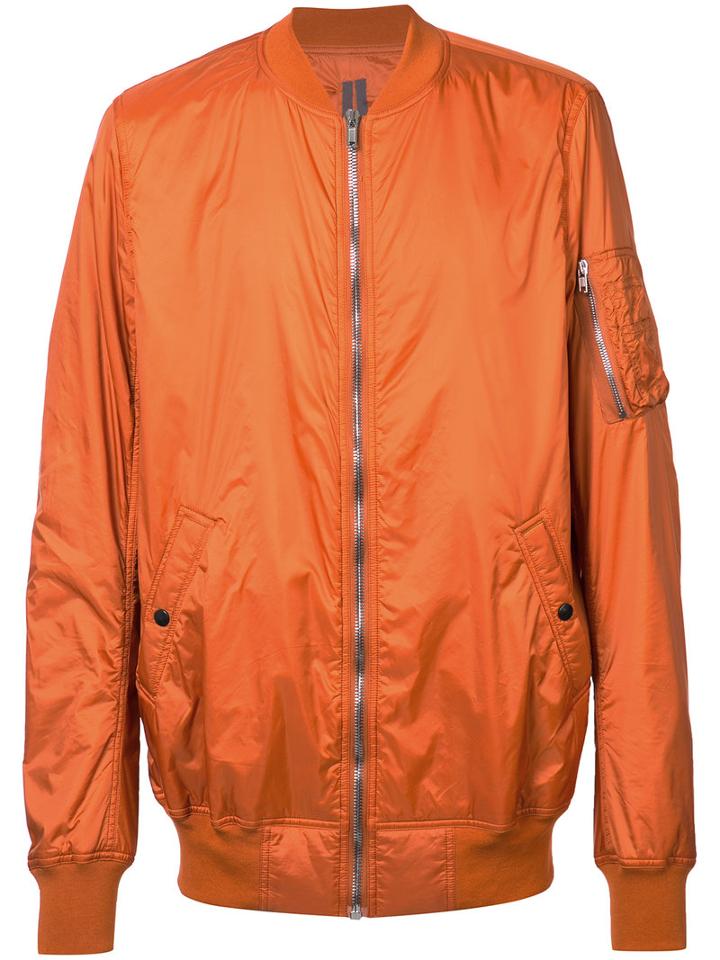 Rick Owens Drkshdw - Arm Patch Bomber Jacket - Men - Polyester - L, Yellow/orange, Polyester