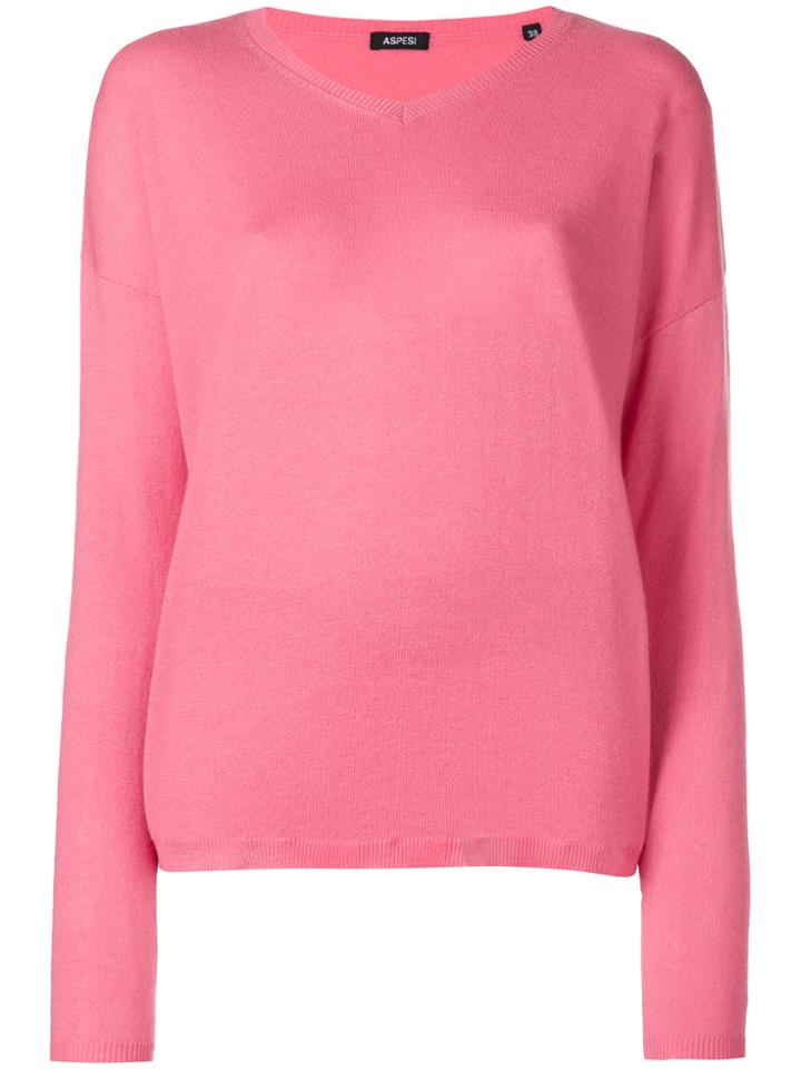 Aspesi V-neck Pullover - Pink & Purple