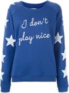 Zoe Karssen 'i Don't Play Nice' Print Sweatshirt, Women's, Size: Small, Blue, Cotton/polyester