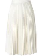 Msgm Pleated Midi Skirt, Women's, Size: 40, White, Polyester/viscose/polyurethane