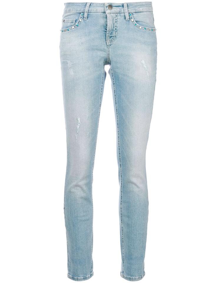 Cambio Star Studded Skinny Jeans - Blue