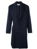 Marni Mid-length Coat, Men's, Size: 48, Blue, Cotton/viscose/virgin Wool