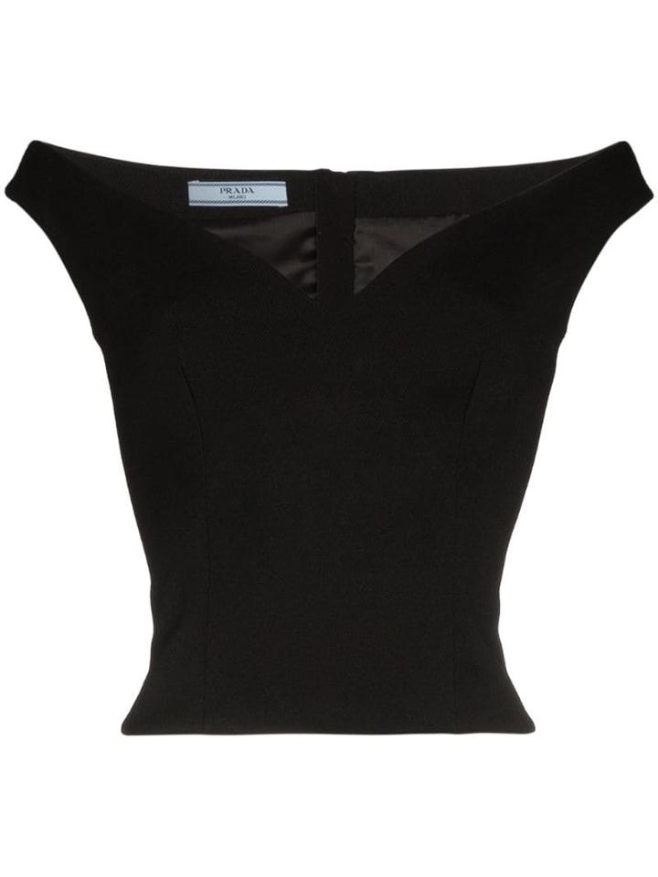 Prada Off-the-shoulder Blouse - Black
