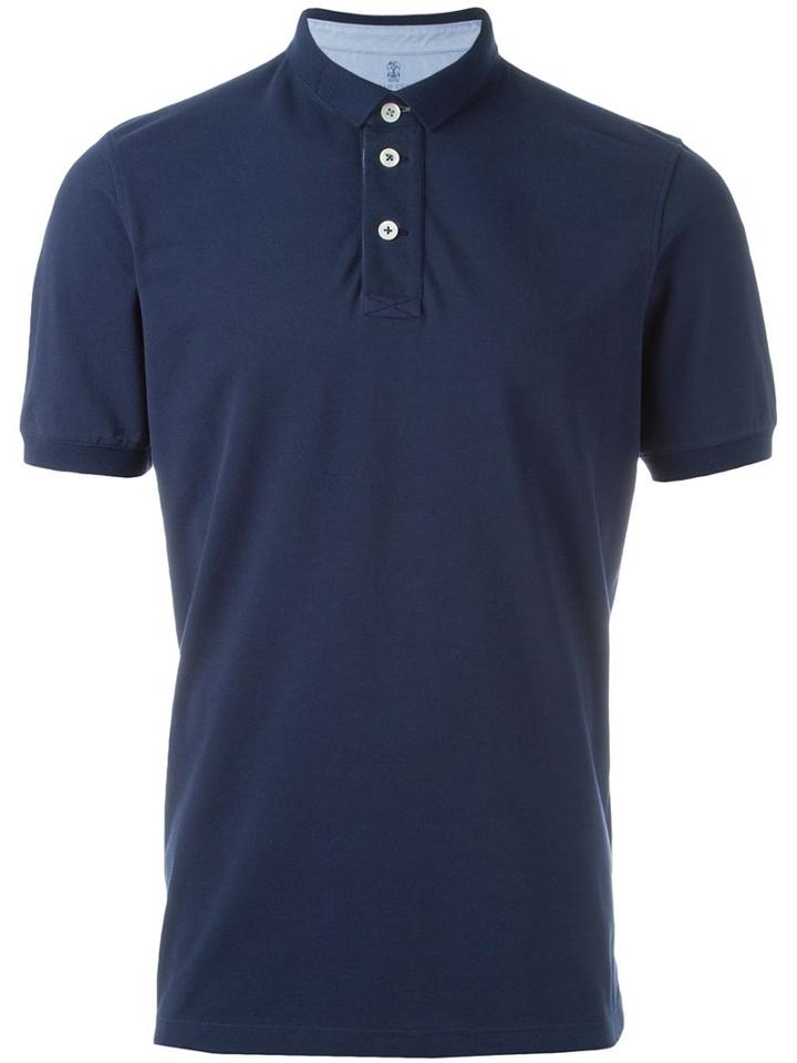 Brunello Cucinelli Classic Polo Shirt, Men's, Size: Xxl, Blue, Cotton