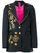 La Condesa Cortes Badges Jacket, Women's, Size: 36, Blue, Polyester/viscose/virgin Wool