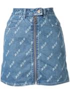 Ground Zero Zipped Denim Skirt - Blue
