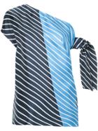 Tibi Asymmetric Tie Top - Blue