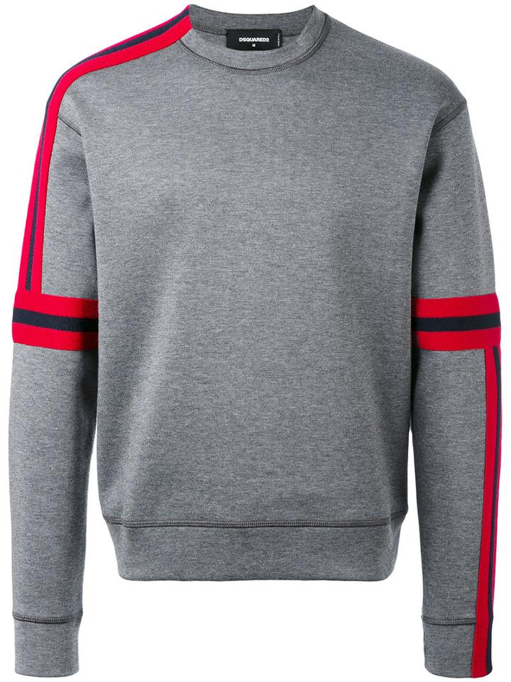 Dsquared2 - Asymmetric Stripe Detail Sweatshirt - Men - Cotton/polyester - S, Grey, Cotton/polyester