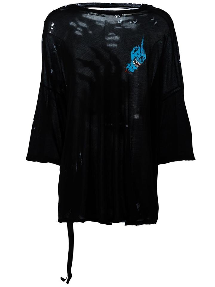 Unravel Distressed Wide Fit T-shirt