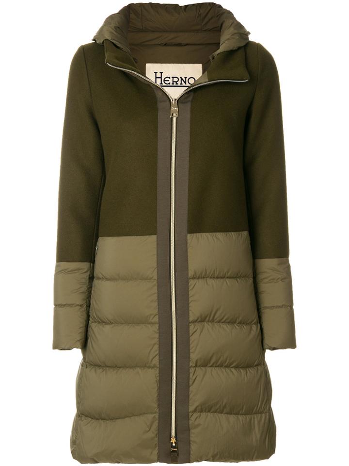 Herno Zip Up Padded Coat - Green