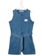 Calvin Klein Kids Belted Denim Romper - Blue