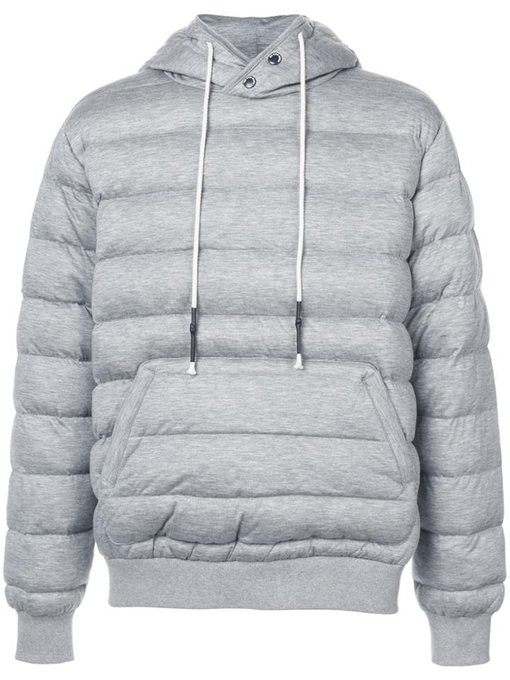 Mostly Heard Rarely Seen Knit Quilted Pull Over Hoodie - Grey