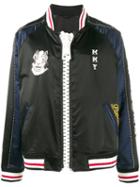 Maison Mihara Yasuhiro Embroidered Stadium Jacket, Men's, Size: 50, Black, Cotton/rayon