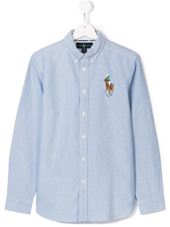 Ralph Lauren Kids Logo Embroidered Denim Shirt - Blue
