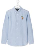 Ralph Lauren Kids Logo Embroidered Denim Shirt - Blue