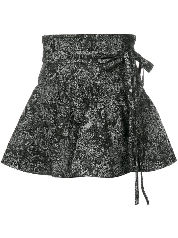 Marc Jacobs - Paisley Print Flared Mini Skirt - Women - Cotton - 27, Black, Cotton