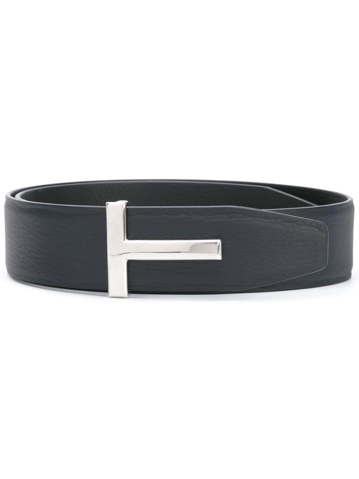 Tom Ford Reversible T Buckle Belt, Men's, Size: 85, Blue, Leather